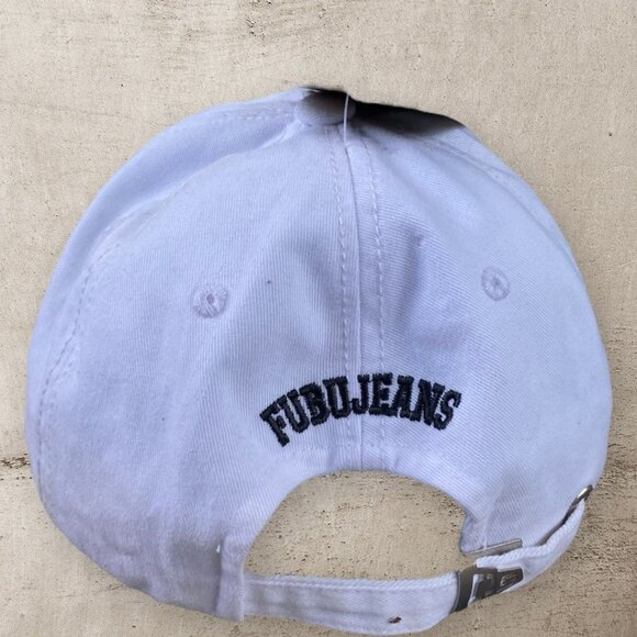 Vintage Fubu Jeans 1992 Athletics the Collection Hat NWT White Distressed *Flaws - Picture 5 of 12